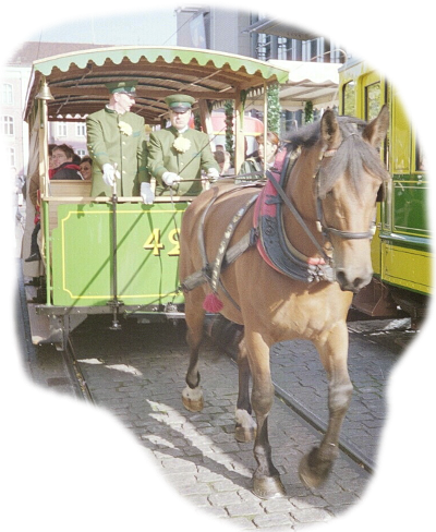 Bild: Pferde-Stra&szlig;enbahn